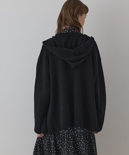 Diagram（ダイアグラム）の「ウールフードニットカーディガン（カーディガン/ボレロ・レディース・キナリ/ブラック/グレー/ボルドー・36）」の19枚目の写真
