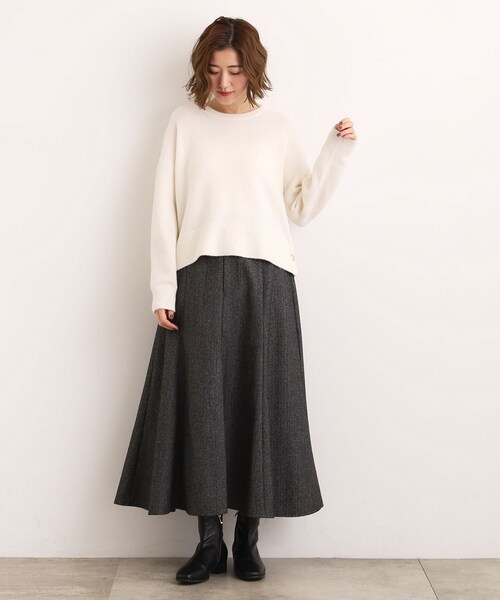 grove（グローブ）の「【洗える】レイヤードにもおすすめ！サイド釦ニット（ニット/セーター・レディース・チャコールグレー/オフホワイト/ピンク/ブルー/ナチュラル・02/03/04/05/01）」の8枚目の写真