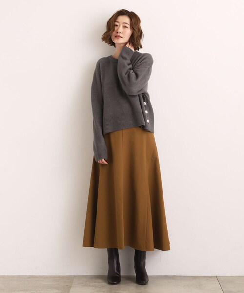 grove（グローブ）の「【洗える】レイヤードにもおすすめ！サイド釦ニット（ニット/セーター・レディース・チャコールグレー/オフホワイト/ピンク/ブルー/ナチュラル・02/03/04/05/01）」の15枚目の写真