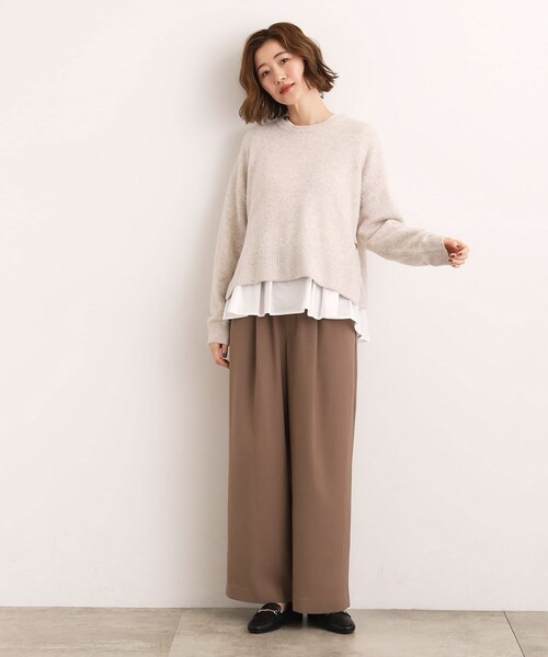 grove（グローブ）の「【洗える】レイヤードにもおすすめ！サイド釦ニット（ニット/セーター・レディース・チャコールグレー/オフホワイト/ピンク/ブルー/ナチュラル・02/03/04/05/01）」の20枚目の写真