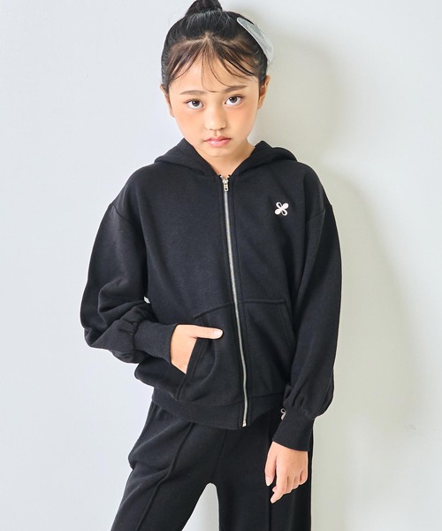 ANAP kids（アナップキッズ）の「ラウンジウェアー 裏毛 パーカー【親子お揃い】【ジュニアお揃い】（パーカー・キッズ・ピンク/ブラック/グレー・110/120/130）」の4枚目の写真