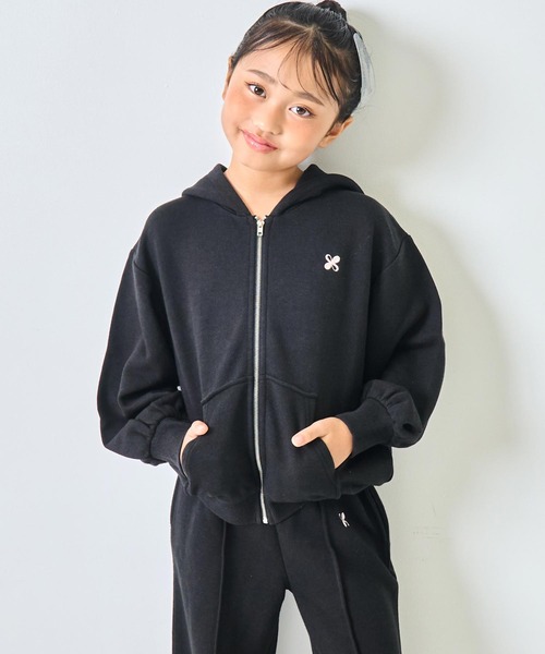 ANAP kids（アナップキッズ）の「ラウンジウェアー 裏毛 パーカー【親子お揃い】【ジュニアお揃い】（パーカー・キッズ・ピンク/ブラック/グレー・110/120/130）」の5枚目の写真
