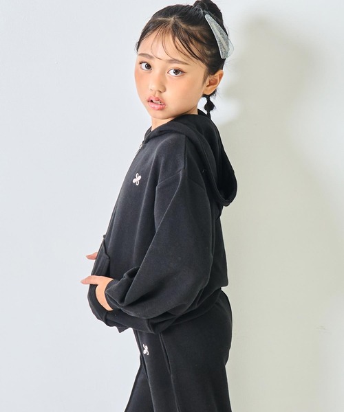 ANAP kids（アナップキッズ）の「ラウンジウェアー 裏毛 パーカー【親子お揃い】【ジュニアお揃い】（パーカー・キッズ・ピンク/ブラック/グレー・110/120/130）」の6枚目の写真