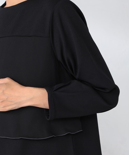 GALLORIA（ギャローリア）の「配色布帛使いプルオーバー（Tシャツ/カットソー・レディース・ブラック/アイボリー・S/M/L/LL）」の4枚目の写真