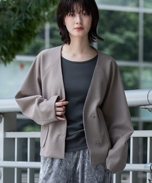 Munich | ウールライクフリースショートジャケット(ノーカラージャケット)