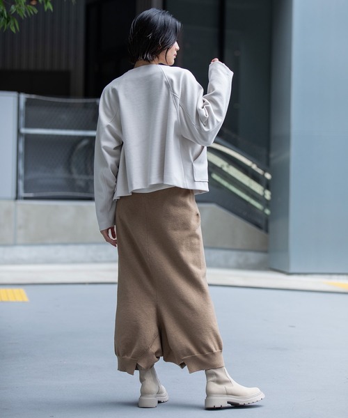 Munich（ミューニック）の「ウールライクフリースショートジャケット（ノーカラージャケット・レディース・モカ/ダークグレー・FREE）」の18枚目の写真