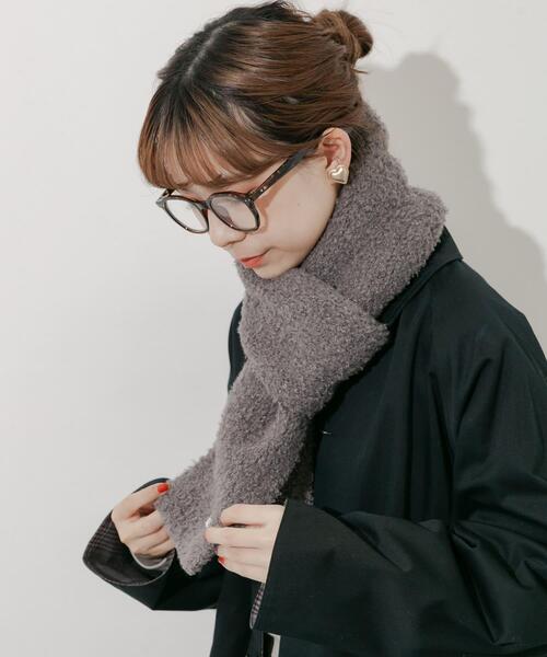 SMELLY（スメリー）の「ボアニットマフラー（マフラー・レディース・グレー/アイボリー/ブラック/ベージュ・-）」の14枚目の写真