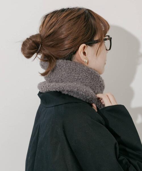 SMELLY（スメリー）の「ボアニットマフラー（マフラー・レディース・グレー/アイボリー/ブラック/ベージュ・-）」の17枚目の写真