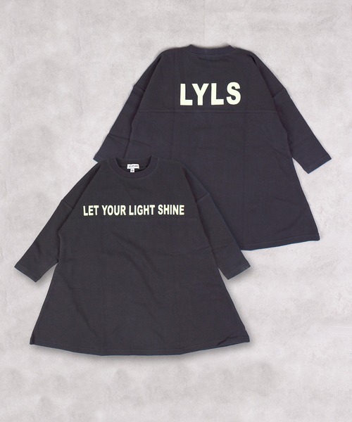 LSP WOW（エルエスピーワオ）の「【LSP WOW!】裏毛BIGプリントワンピース（ワンピース・キッズ・チャコール/ベージュ/ラベンダー/ピンク・120/110/100/90/80/130）」の2枚目の写真