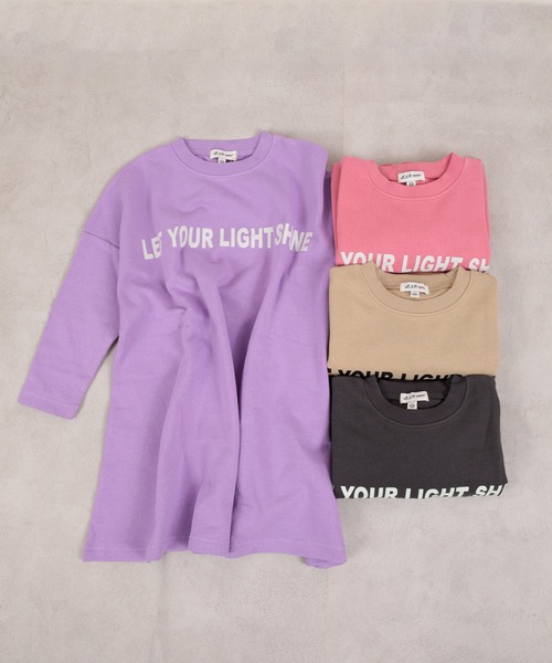 LSP WOW（エルエスピーワオ）の「【LSP WOW!】裏毛BIGプリントワンピース（ワンピース・キッズ・チャコール/ベージュ/ラベンダー/ピンク・120/110/100/90/80/130）」の5枚目の写真