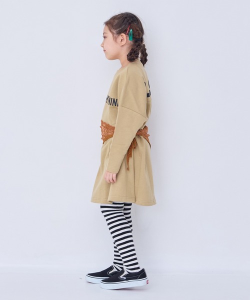 LSP WOW（エルエスピーワオ）の「【LSP WOW!】裏毛BIGプリントワンピース（ワンピース・キッズ・チャコール/ベージュ/ラベンダー/ピンク・120/110/100/90/80/130）」の11枚目の写真