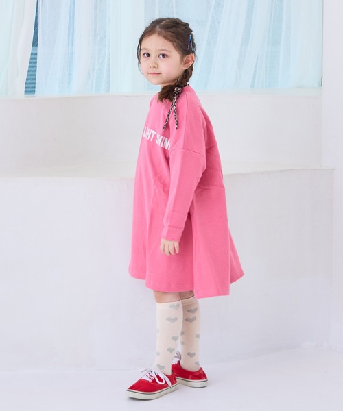 LSP WOW（エルエスピーワオ）の「【LSP WOW!】裏毛BIGプリントワンピース（ワンピース・キッズ・チャコール/ベージュ/ラベンダー/ピンク・120/110/100/90/80/130）」の14枚目の写真