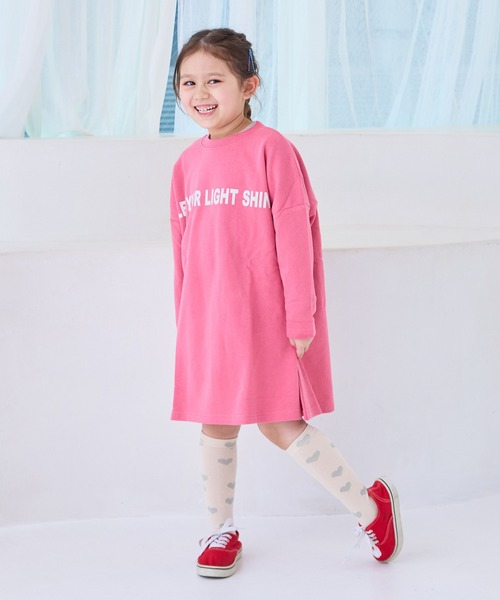 LSP WOW（エルエスピーワオ）の「【LSP WOW!】裏毛BIGプリントワンピース（ワンピース・キッズ・チャコール/ベージュ/ラベンダー/ピンク・120/110/100/90/80/130）」の15枚目の写真