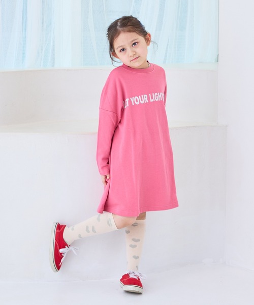 LSP WOW（エルエスピーワオ）の「【LSP WOW!】裏毛BIGプリントワンピース（ワンピース・キッズ・チャコール/ベージュ/ラベンダー/ピンク・120/110/100/90/80/130）」の17枚目の写真