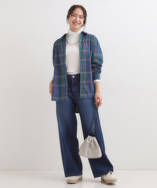 DRESKIP（ドレスキップ）の「【S-LL/吸湿発熱】なめらかとろみ インナータートル（Tシャツ/カットソー・レディース・ブラック/オレンジ/オフホワイト/ブルー/ブラック系2/イエロー系2/ダークブラウン・02/03/04/01）」の10枚目の写真