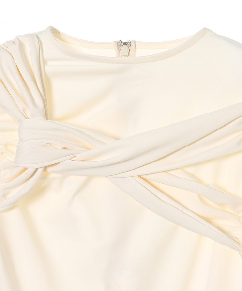 rokh（ロク）の「rokh TWISTED KNOT HALF SLEEVE TOP R0CA304（Tシャツ/カットソー・レディース・ホワイト/ブラック・34）」の4枚目の写真