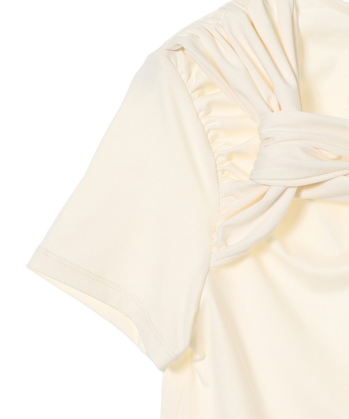 rokh（ロク）の「rokh TWISTED KNOT HALF SLEEVE TOP R0CA304（Tシャツ/カットソー・レディース・ホワイト/ブラック・34）」の5枚目の写真