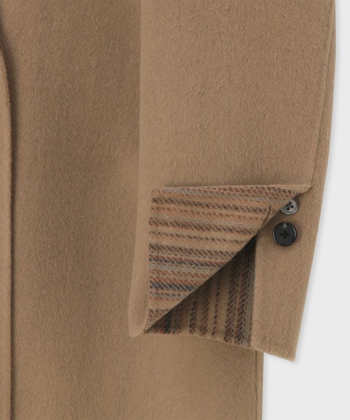 Paul Smith(ポールスミス)の「ウィメンズ シグネチャーストライプ ダブルフェイス コート / 255053 JK245N(ピーコート・レディース・キャメル・40/38)」の4枚目の写真
