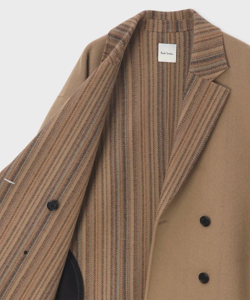 Paul Smith(ポールスミス)の「ウィメンズ シグネチャーストライプ ダブルフェイス コート / 255053 JK245N(ピーコート・レディース・キャメル・40/38)」の6枚目の写真