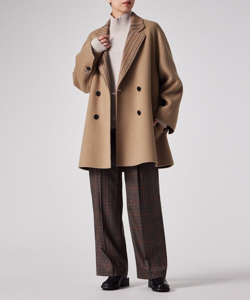 Paul Smith(ポールスミス)の「ウィメンズ シグネチャーストライプ ダブルフェイス コート / 255053 JK245N(ピーコート・レディース・キャメル・40/38)」の7枚目の写真