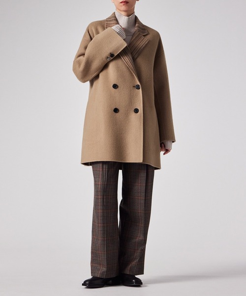 Paul Smith(ポールスミス)の「ウィメンズ シグネチャーストライプ ダブルフェイス コート / 255053 JK245N(ピーコート・レディース・キャメル・40/38)」の8枚目の写真