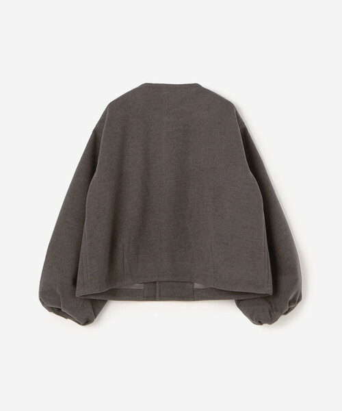 ORCIVAL(オーシバル)の「ORCIVAL | ブリティッシュツイード ノーカラーブルゾン WOMEN(ノーカラージャケット・レディース・ダークネイビー/ブラウン・1)」の4枚目の写真