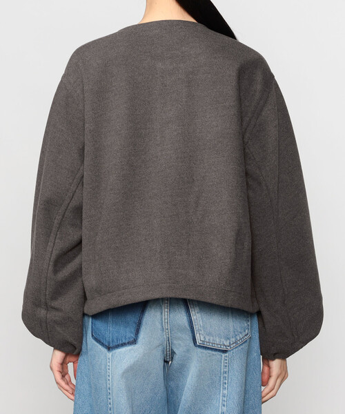 ORCIVAL(オーシバル)の「ORCIVAL | ブリティッシュツイード ノーカラーブルゾン WOMEN(ノーカラージャケット・レディース・ダークネイビー/ブラウン・1)」の15枚目の写真