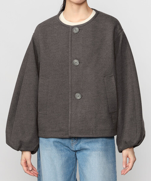 ORCIVAL | ブリティッシュツイード ノーカラーブルゾン WOMEN（ノー