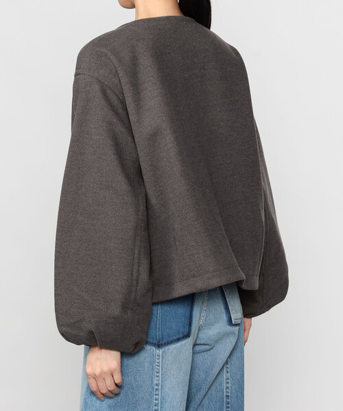 ORCIVAL(オーシバル)の「ORCIVAL | ブリティッシュツイード ノーカラーブルゾン WOMEN(ノーカラージャケット・レディース・ダークネイビー/ブラウン・1)」の13枚目の写真