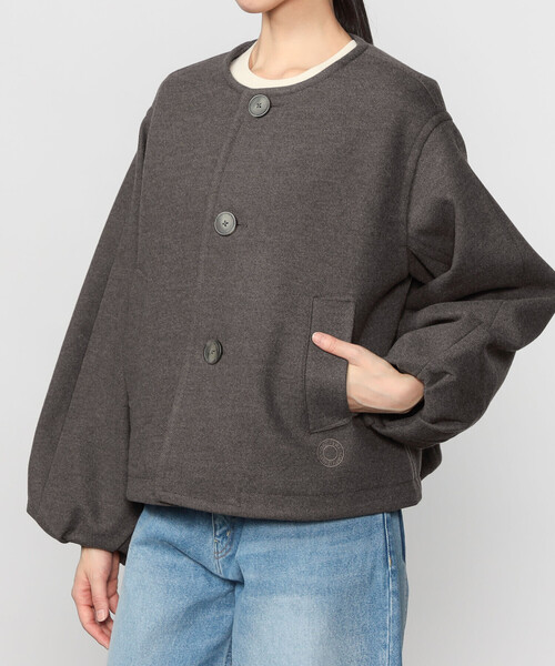 ORCIVAL | ブリティッシュツイード ノーカラーブルゾン WOMEN