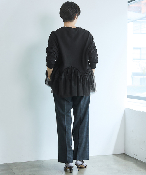 IENA（イエナ）の「BLACK チュールフリルスウェット（スウェット