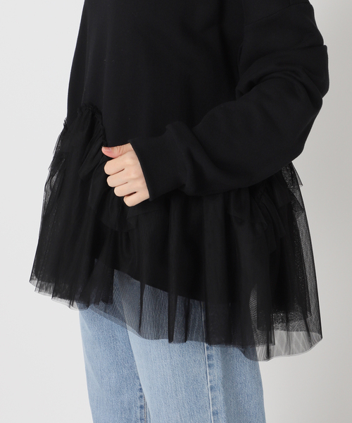 IENA（イエナ）の「BLACK チュールフリルスウェット（スウェット