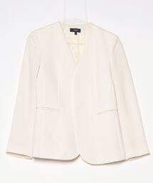 Theory ノーカラーアイボリージャケット ブランド古着】theory |セオリーのノーカラージャケット古着