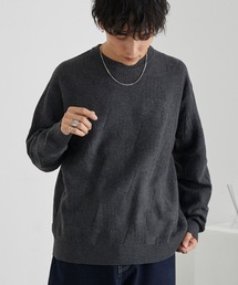 MONO-MART | リンクスパターン オーバーサイズクルーネックニット<ウォッシャブル>(ニット/セーター)