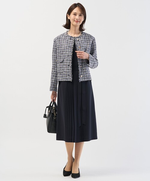 J.PRESS(ジェイプレス)の「ノルディス2wayジョーゼット フロントプリーツ ワンピース(ワンピース・レディース・ベージュ系・T17/T15/T13)」の9枚目の写真