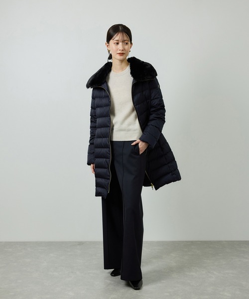 ROPE ロペ　ダウンコート　ジャケット　黒　ブラック サテンロング丈ダウンコート/イージーケア（ダウンジャケット