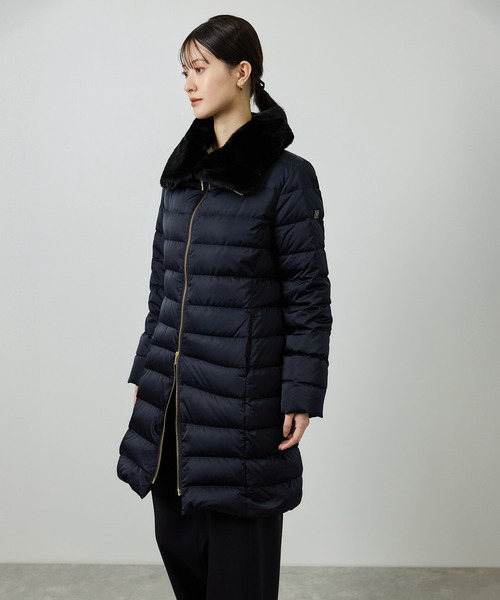 ROPE'(ロペ)の「サテンロング丈ダウンコート/イージーケア(ダウンジャケット/コート・レディース・ネイビー/ブラック・36/38)」の17枚目の写真