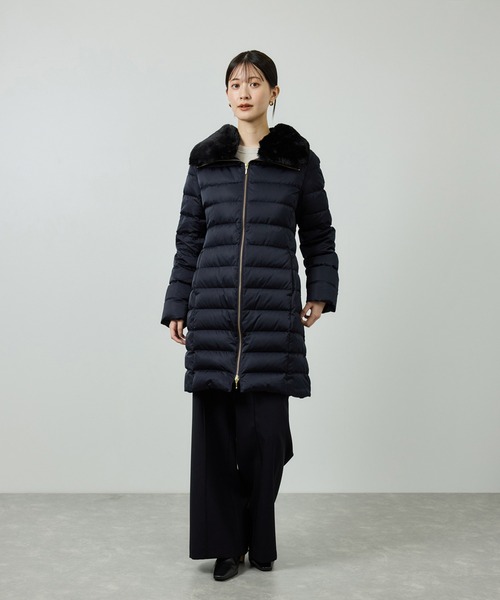 ROPE'(ロペ)の「サテンロング丈ダウンコート/イージーケア(ダウンジャケット/コート・レディース・ネイビー/ブラック・36/38)」の18枚目の写真