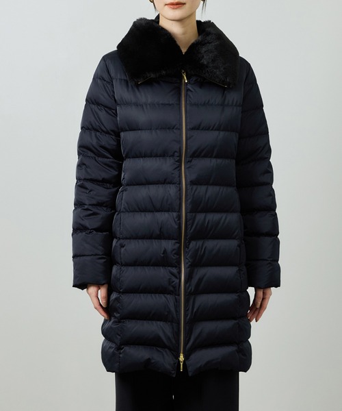 ROPE'(ロペ)の「サテンロング丈ダウンコート/イージーケア(ダウンジャケット/コート・レディース・ネイビー/ブラック・36/38)」の21枚目の写真