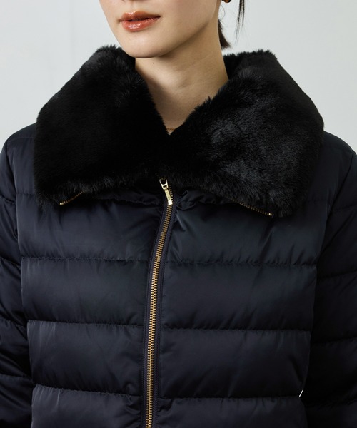 ROPE ロペ　ダウンコート　ジャケット　黒　ブラック サテンロング丈ダウンコート/イージーケア（ダウンジャケット