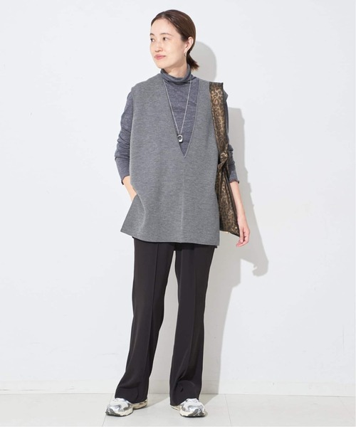 SLOBE IENA(スローブイエナ)の「《WEB限定/追加2》ダブルフェイスニットベスト(ベスト・レディース・ブラック/チャコールグレー・FREE)」の21枚目の写真