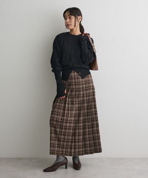 CRAFT STANDARD BOUTIQUE（クラフトスタンダードブティック）の「ロング袖リブコンパクトニットカーディガン（カーディガン/ボレロ・レディース・ブラック/ブラウン/イエロー・FREE）」の8枚目の写真