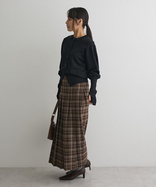 CRAFT STANDARD BOUTIQUE（クラフトスタンダードブティック）の「ロング袖リブコンパクトニットカーディガン（カーディガン/ボレロ・レディース・ブラック/ブラウン/イエロー・FREE）」の10枚目の写真