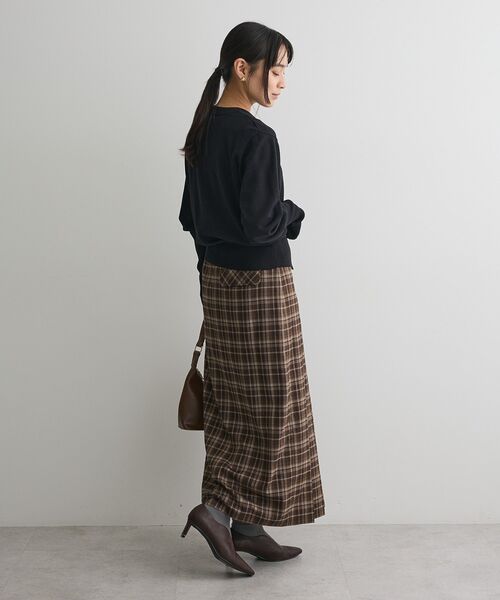CRAFT STANDARD BOUTIQUE（クラフトスタンダードブティック）の「ロング袖リブコンパクトニットカーディガン（カーディガン/ボレロ・レディース・ブラック/ブラウン/イエロー・FREE）」の11枚目の写真