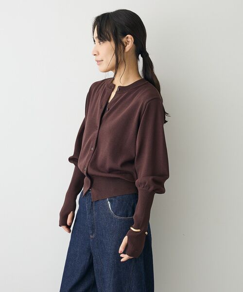 CRAFT STANDARD BOUTIQUE（クラフトスタンダードブティック）の「ロング袖リブコンパクトニットカーディガン（カーディガン/ボレロ・レディース・ブラック/ブラウン/イエロー・FREE）」の13枚目の写真