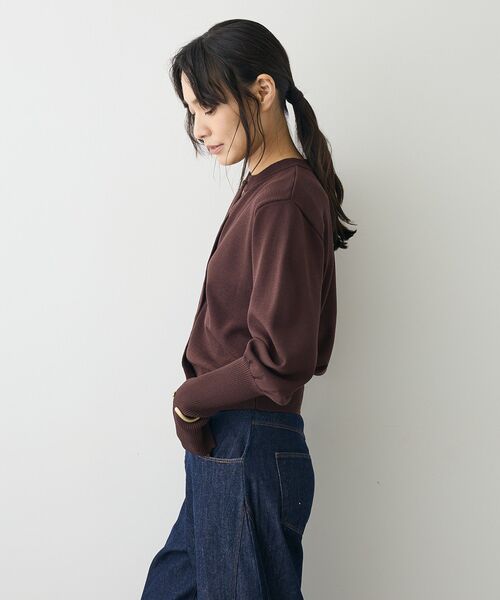 CRAFT STANDARD BOUTIQUE（クラフトスタンダードブティック）の「ロング袖リブコンパクトニットカーディガン（カーディガン/ボレロ・レディース・ブラック/ブラウン/イエロー・FREE）」の14枚目の写真