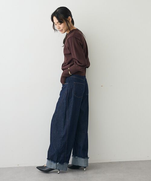 CRAFT STANDARD BOUTIQUE（クラフトスタンダードブティック）の「ロング袖リブコンパクトニットカーディガン（カーディガン/ボレロ・レディース・ブラック/ブラウン/イエロー・FREE）」の17枚目の写真