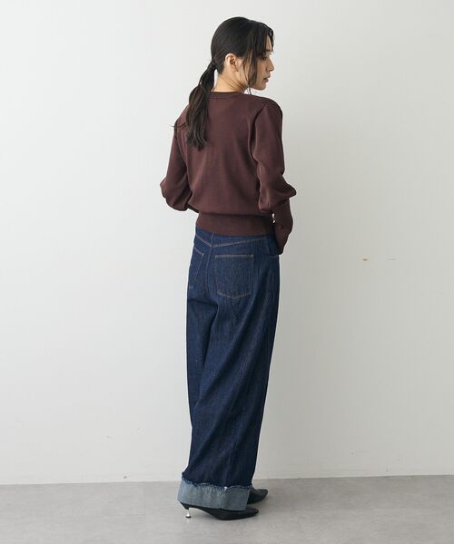 CRAFT STANDARD BOUTIQUE（クラフトスタンダードブティック）の「ロング袖リブコンパクトニットカーディガン（カーディガン/ボレロ・レディース・ブラック/ブラウン/イエロー・FREE）」の19枚目の写真