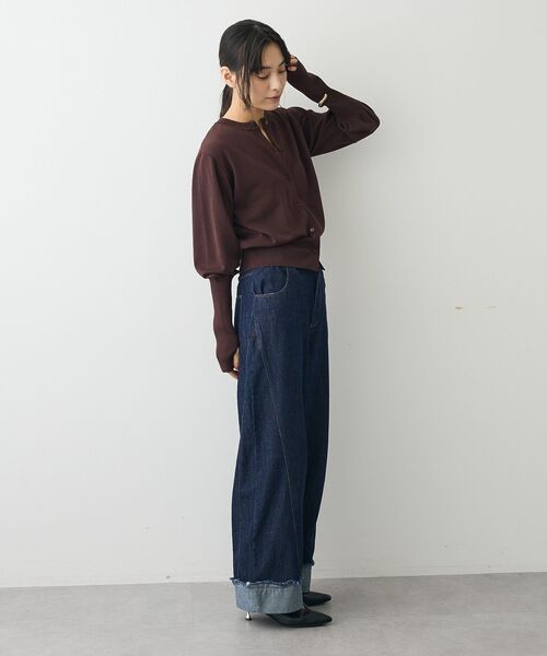 CRAFT STANDARD BOUTIQUE（クラフトスタンダードブティック）の「ロング袖リブコンパクトニットカーディガン（カーディガン/ボレロ・レディース・ブラック/ブラウン/イエロー・FREE）」の20枚目の写真