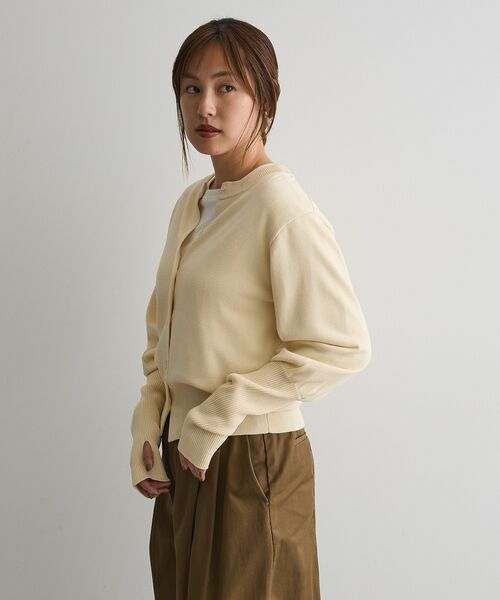 CRAFT STANDARD BOUTIQUE（クラフトスタンダードブティック）の「ロング袖リブコンパクトニットカーディガン（カーディガン/ボレロ・レディース・ブラック/ブラウン/イエロー・FREE）」の22枚目の写真